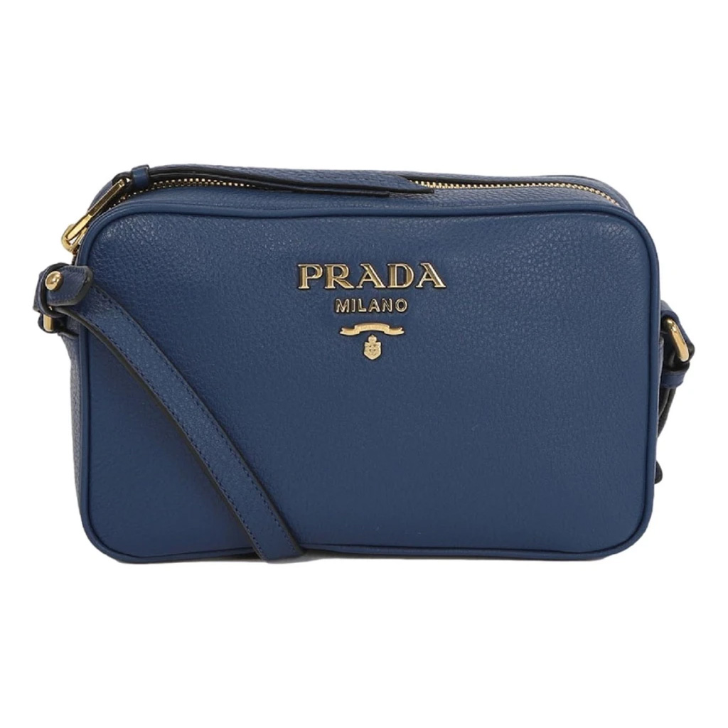 Gorjy | Prada Royal Blue Vitello Phenix Leather Shoulder Camera Bag ...