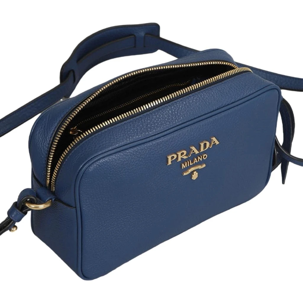 Gorjy | Prada Royal Blue Vitello Phenix Leather Shoulder Camera Bag