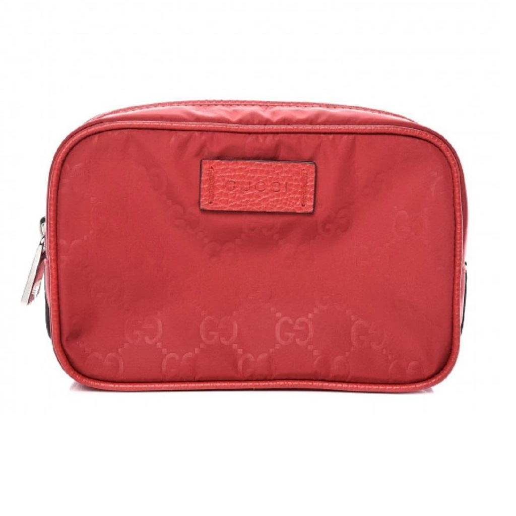 Gorjy | Gucci Small Red Pouch GG Logo Nylon Travel Toiletry Bag | 510341