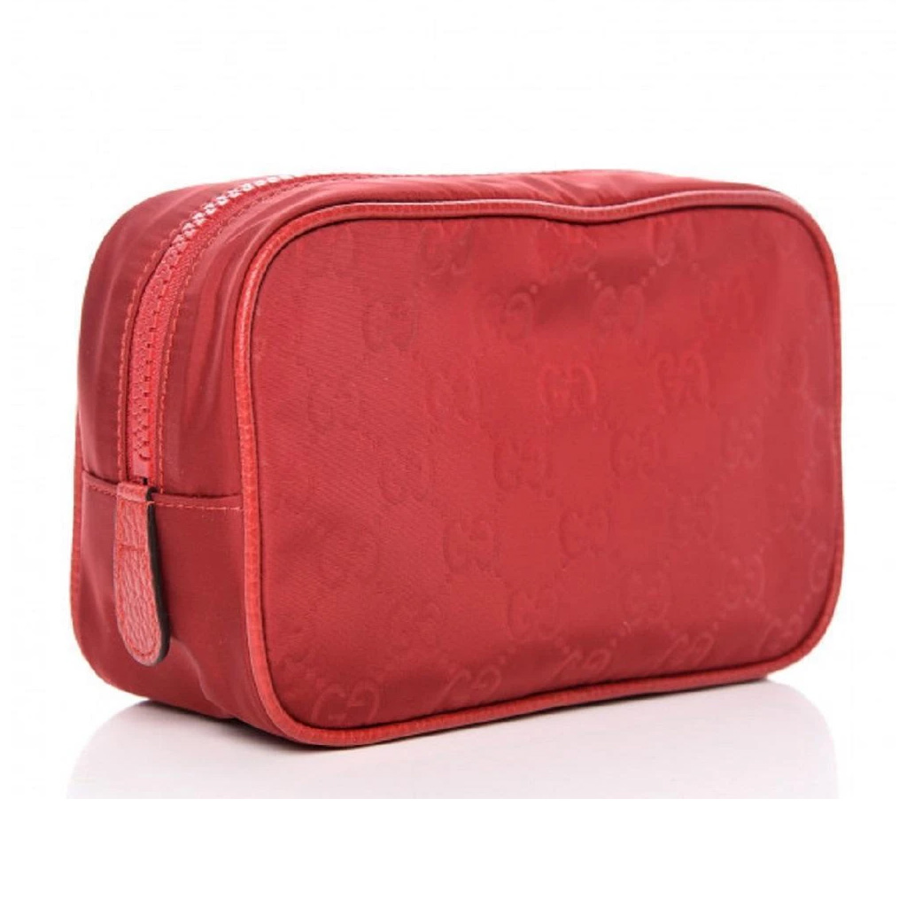 Gorjy | Gucci Small Red Pouch GG Logo Nylon Travel Toiletry Bag | 510341